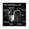 Гейминг мишка Logitech - Pro X2 Superstrike, оптична, безжична, бяла/черна